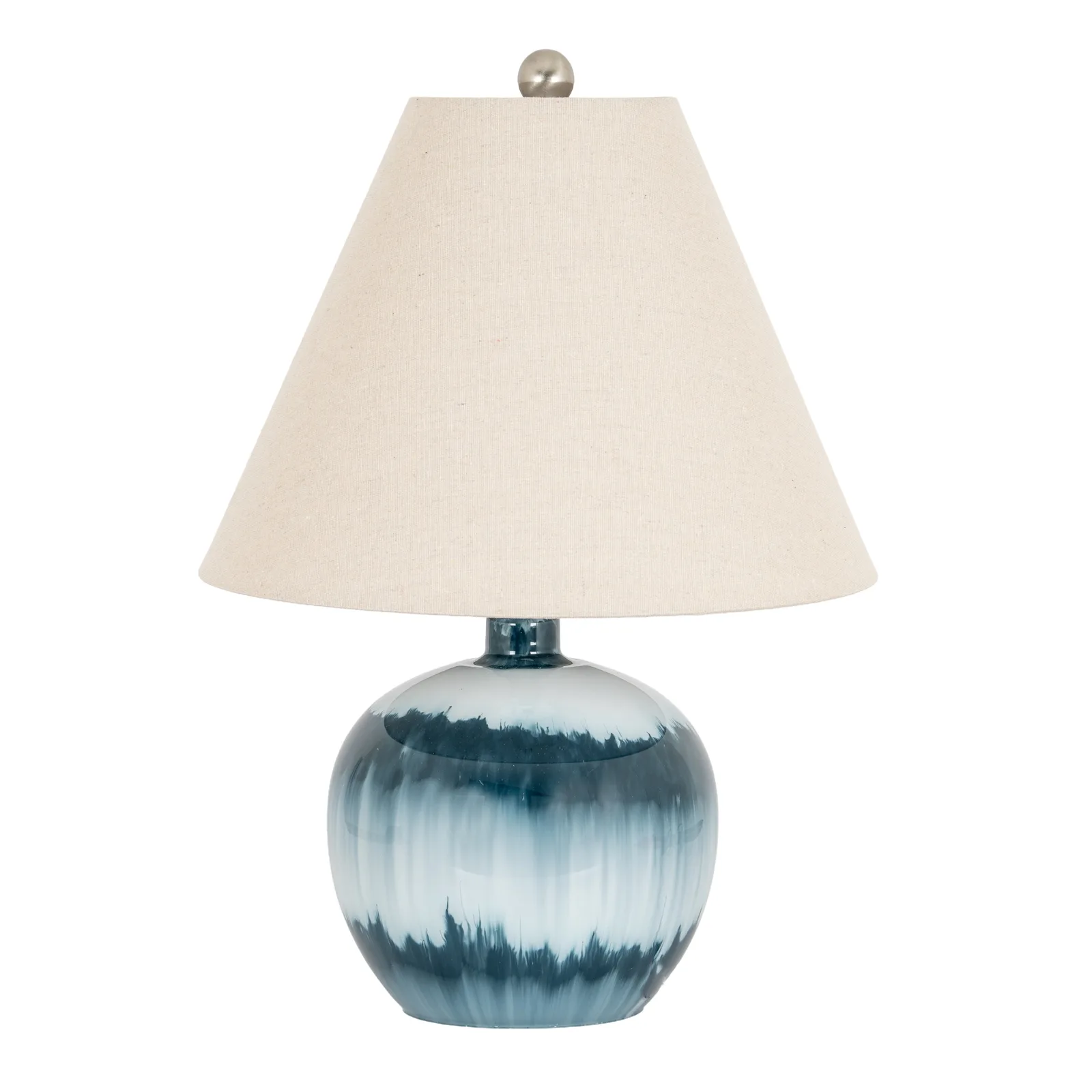 Ocean Shadows Artisan Table Lamp with Premium Linen Shade
