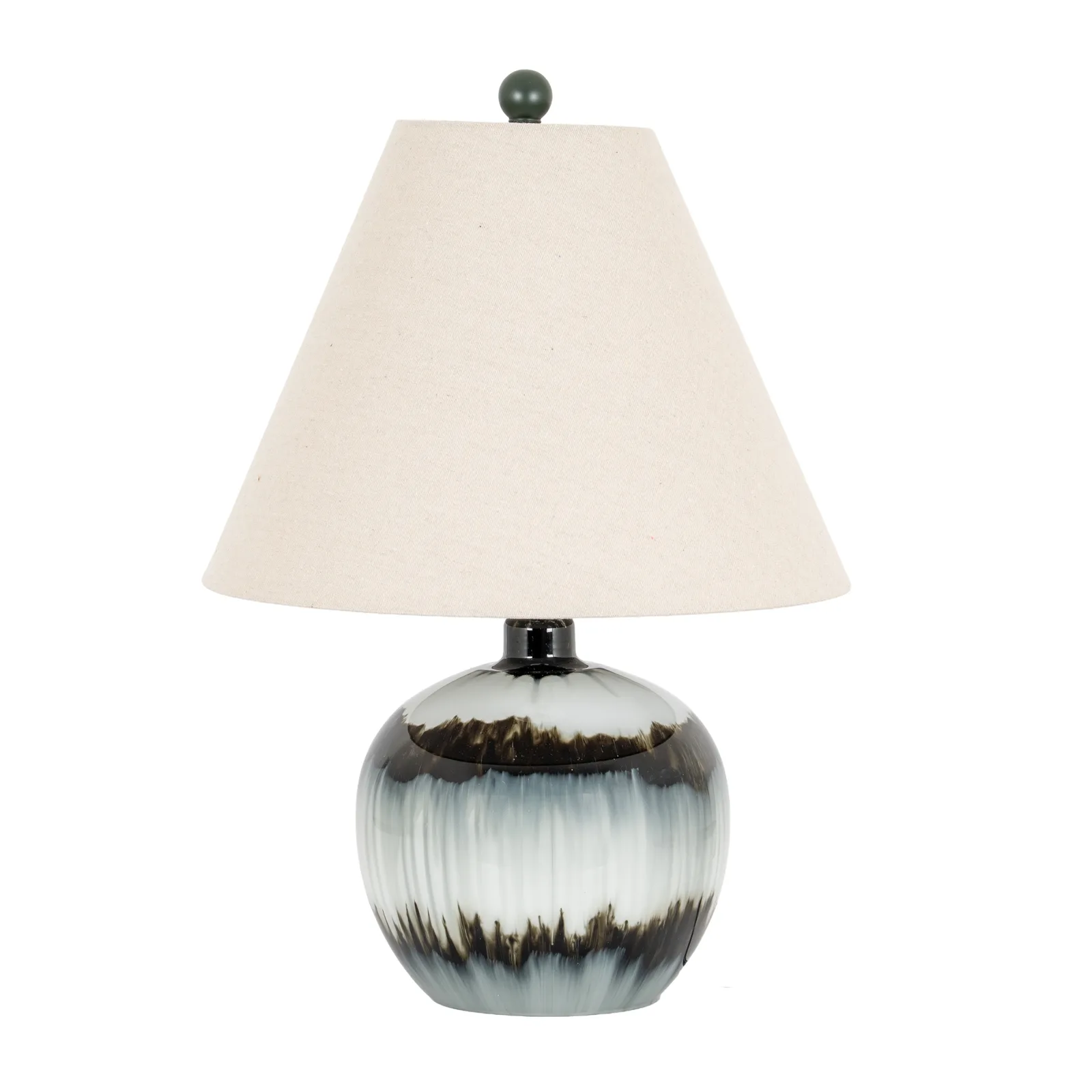 Noir Elegance Table Lamp with Fine Linen Shade