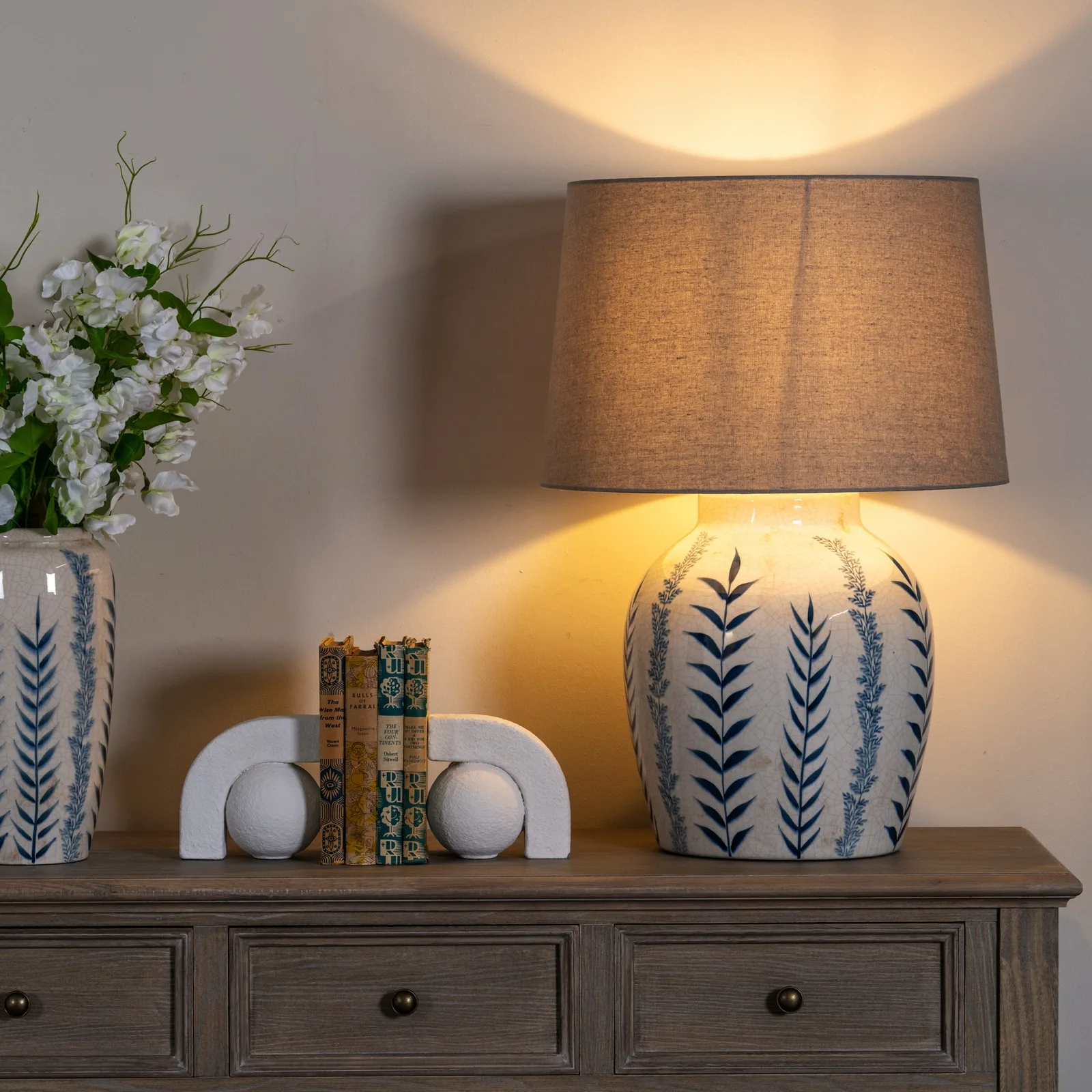 Azure Blossom Porcelain Table Lamp